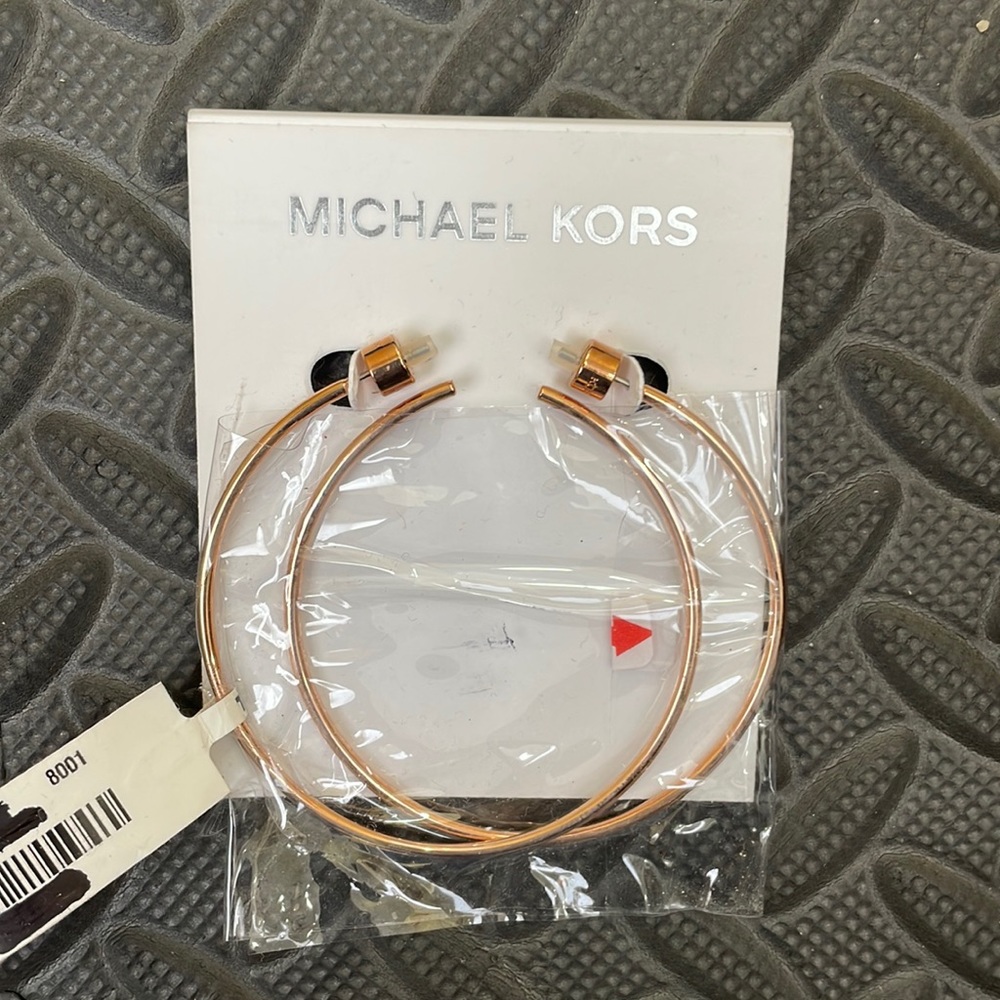 Michael Kors rose gold hoop earrings